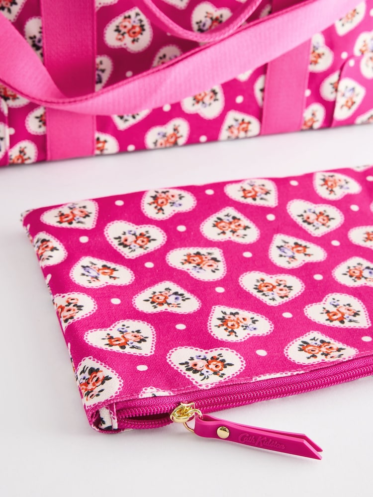 Cath Kidston Pink Lace Hearts Overnight Bag - Image 6 of 6
