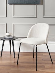 Pacific Grey Turi Pebble Linen Mix Dining Chair with Black Legs - Image 1 of 6