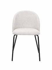 Pacific Grey Turi Pebble Linen Mix Dining Chair with Black Legs - Image 2 of 6