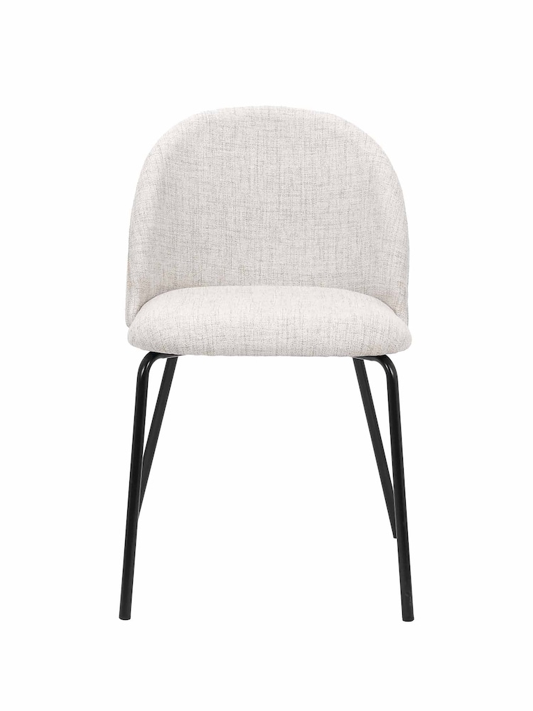 Pacific Grey Turi Pebble Linen Mix Dining Chair with Black Legs - Image 2 of 6