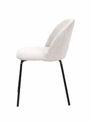 Pacific Grey Turi Pebble Linen Mix Dining Chair with Black Legs - Image 4 of 6