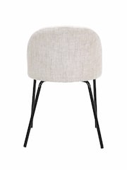 Pacific Grey Turi Pebble Linen Mix Dining Chair with Black Legs - Image 5 of 6