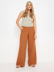 Long Tall Sally Orange Paisley Print Wide Leg Trousers - Image 1 of 5