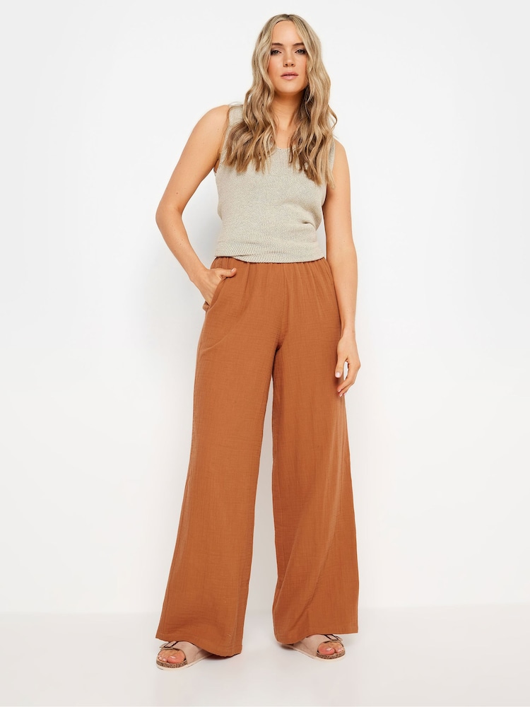 Long Tall Sally Orange Paisley Print Wide Leg Trousers - Image 1 of 5