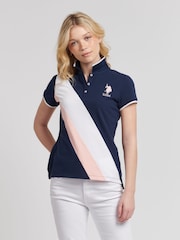 U.S. Polo Assn. Blue Womens Player 3 Sash Polo Shirt - Image 1 of 8