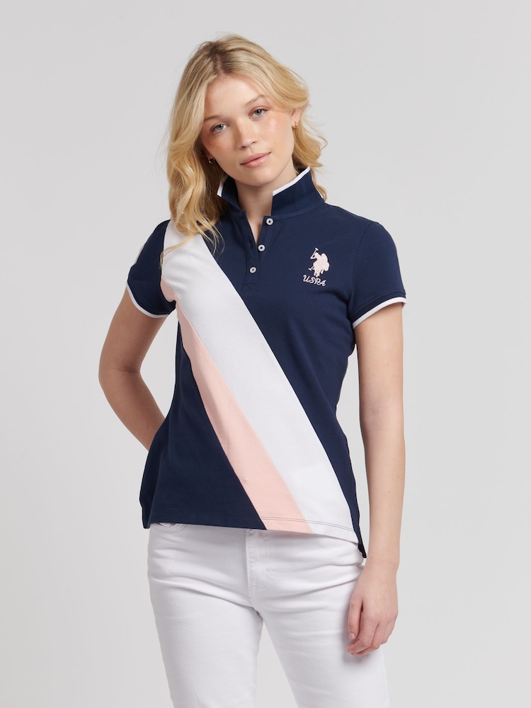 U.S. Polo Assn. Blue Womens Player 3 Sash Polo Shirt - Image 1 of 8