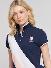 U.S. Polo Assn. Blue Womens Player 3 Sash Polo Shirt - Image 4 of 8
