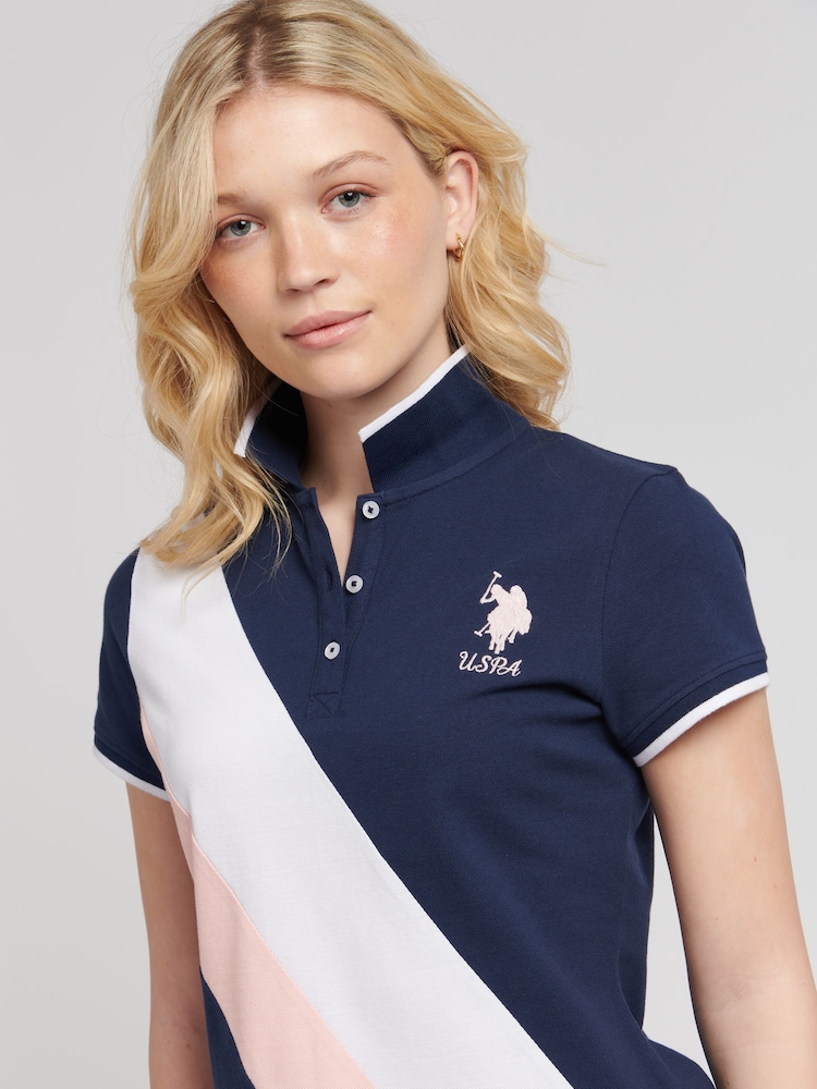 U.S. Polo Assn. Blue Womens Player 3 Sash Polo Shirt - Image 4 of 8