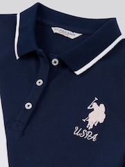 U.S. Polo Assn. Blue Womens Player 3 Sash Polo Shirt - Image 8 of 8