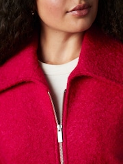 Red Zip Through Short Textured Jacket - Image 4 of 8