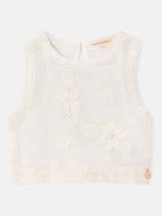 Angel & Rocket Cream Luna Floral Print Embroidered 100% Cotton Vest - Image 3 of 5