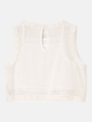 Angel & Rocket Cream Luna Floral Print Embroidered 100% Cotton Vest - Image 4 of 5