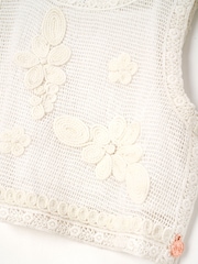 Angel & Rocket Cream Luna Floral Print Embroidered 100% Cotton Vest - Image 5 of 5
