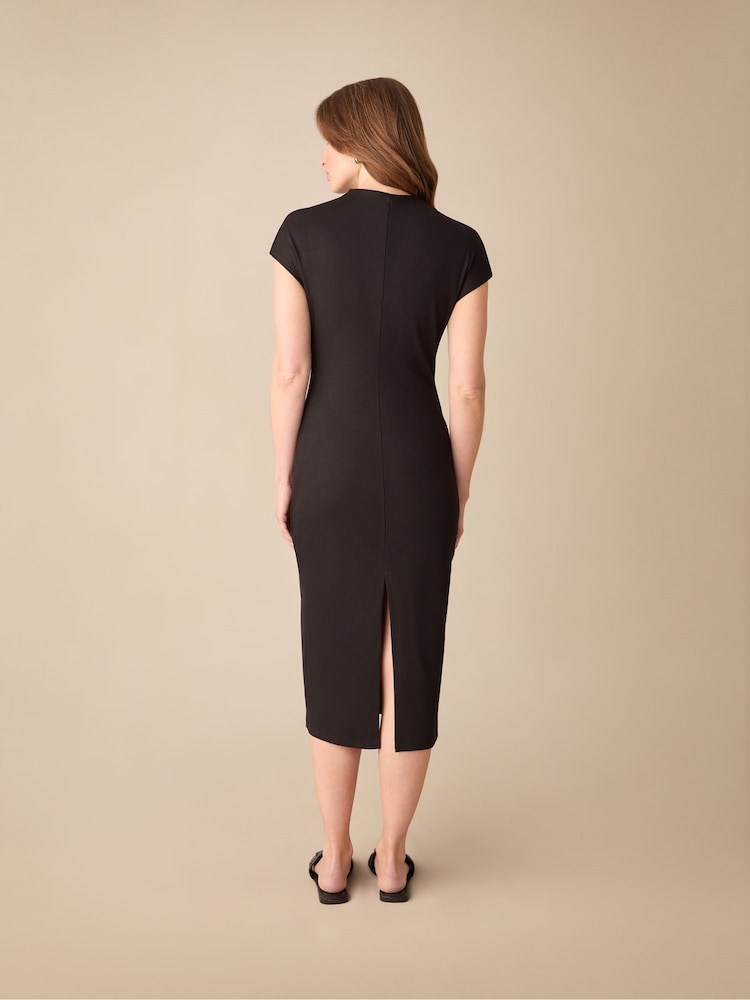 Ro&Zo Rib Knit Midi Black Dress - Image 2 of 4