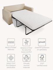 Jay-Be Brushed Twill Linen Cream Urban 2 Seater Sofa Bed - Image 3 of 6