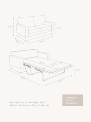 Jay-Be Brushed Twill Linen Cream Urban 2 Seater Sofa Bed - Image 6 of 6