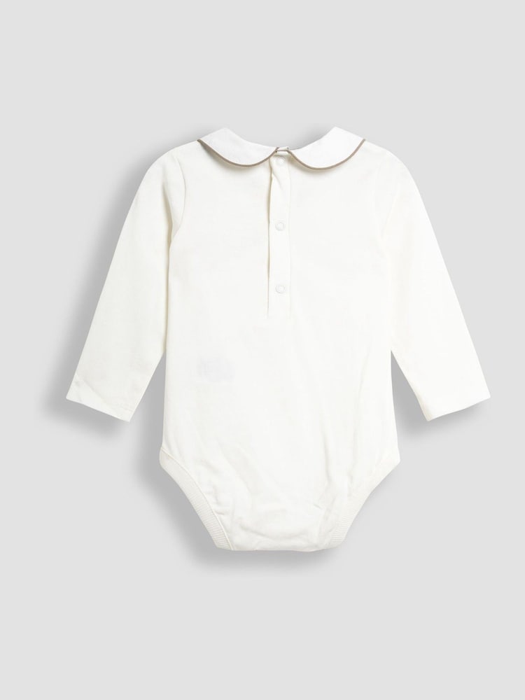 JoJo Maman Bébé Natural Herringbone Dungarees And Top Set - Image 5 of 6