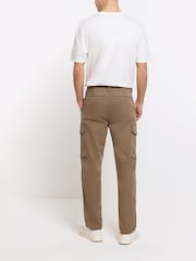 River Island Brown Stone Cargo Trousers - Image 3 of 5