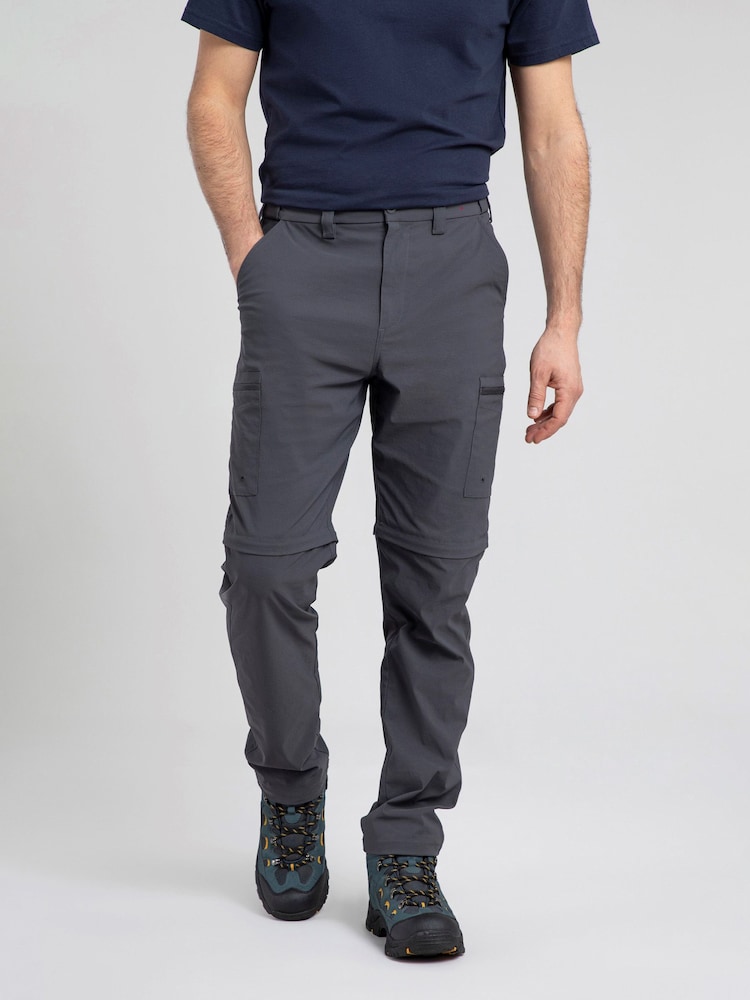 Mountain Warehouse Grey Trek Stretch Convertible Mens Trousers - Image 2 of 2
