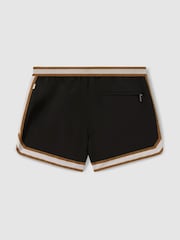 Reiss Black Baller - Che Contrast Stripe Elasticated Waist Swim Shorts - Image 3 of 5