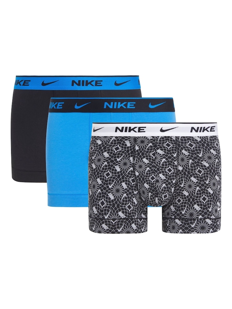 Nike Black/Blue Trunks 3 Pack - Image 1 of 2