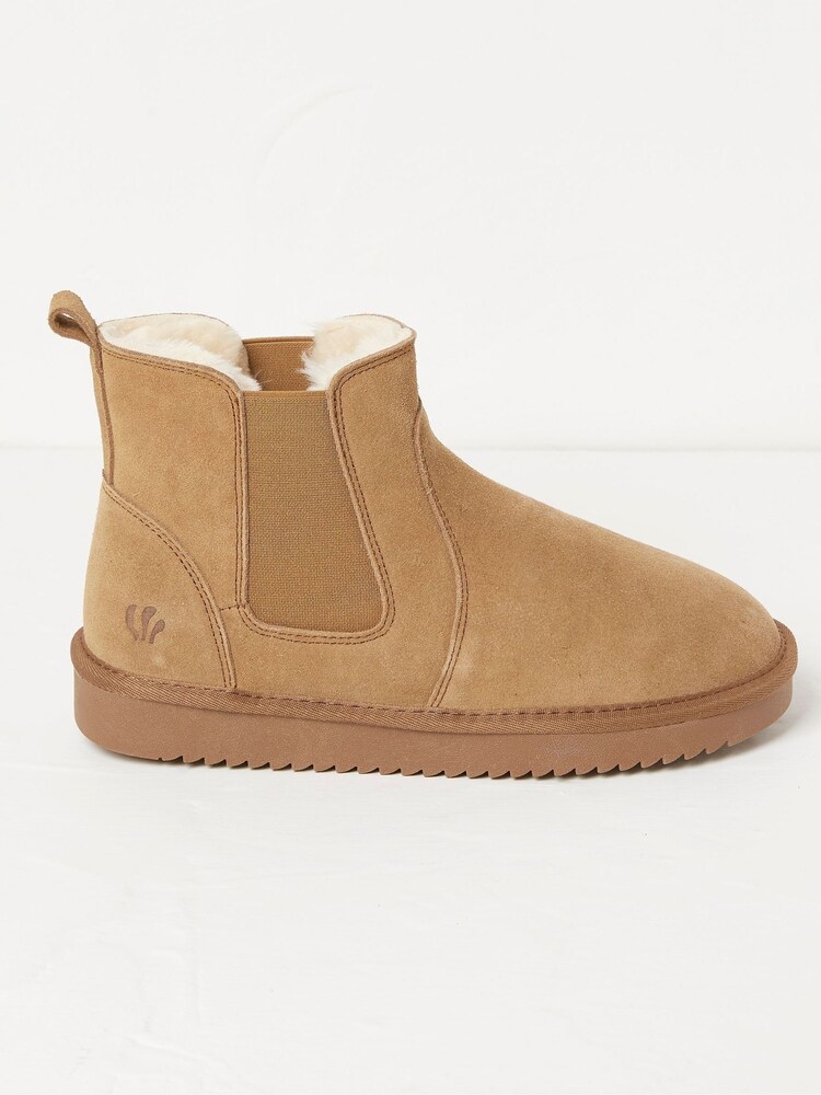 FatFace Mabel Brown Mini Suede Chelsea Boots - Image 1 of 3