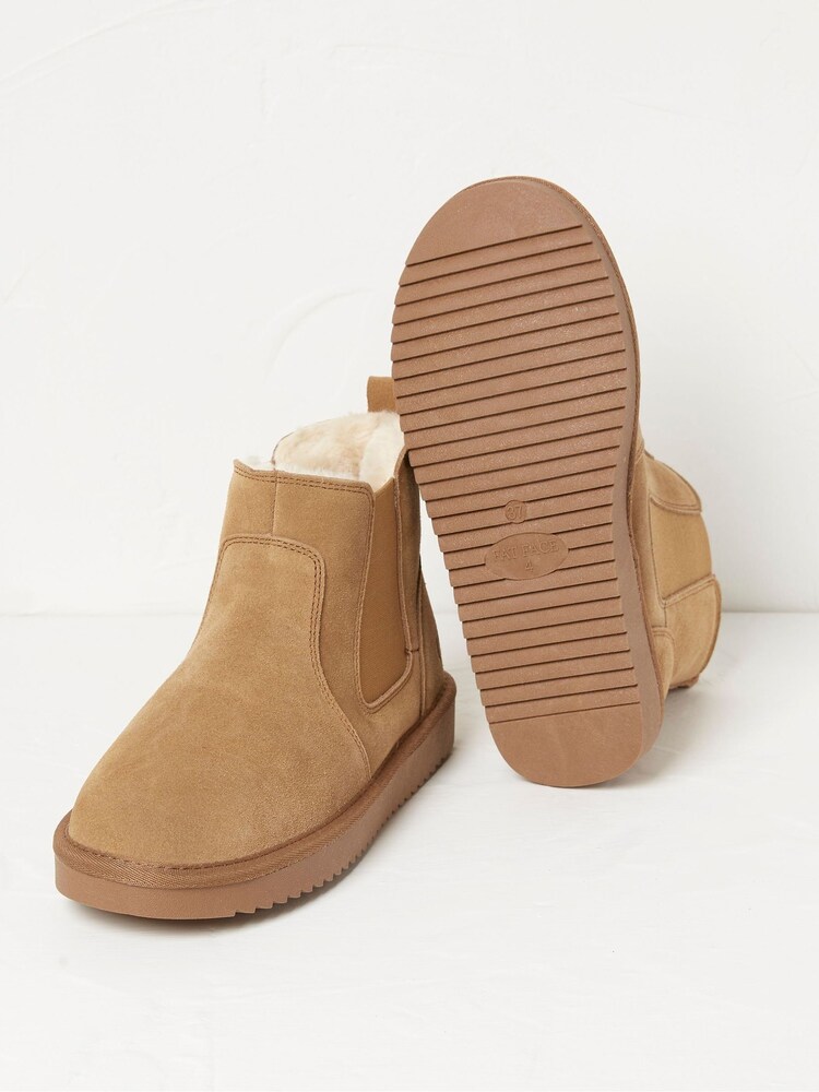 FatFace Mabel Brown Mini Suede Chelsea Boots - Image 2 of 3