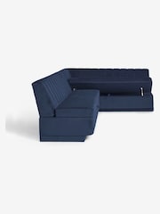 Plush Velvet Navy Anderson Corner Corner Storage Dining Bench - Image 7 of 11