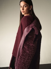 Berry Red Teddy Borg Coat - Image 2 of 8