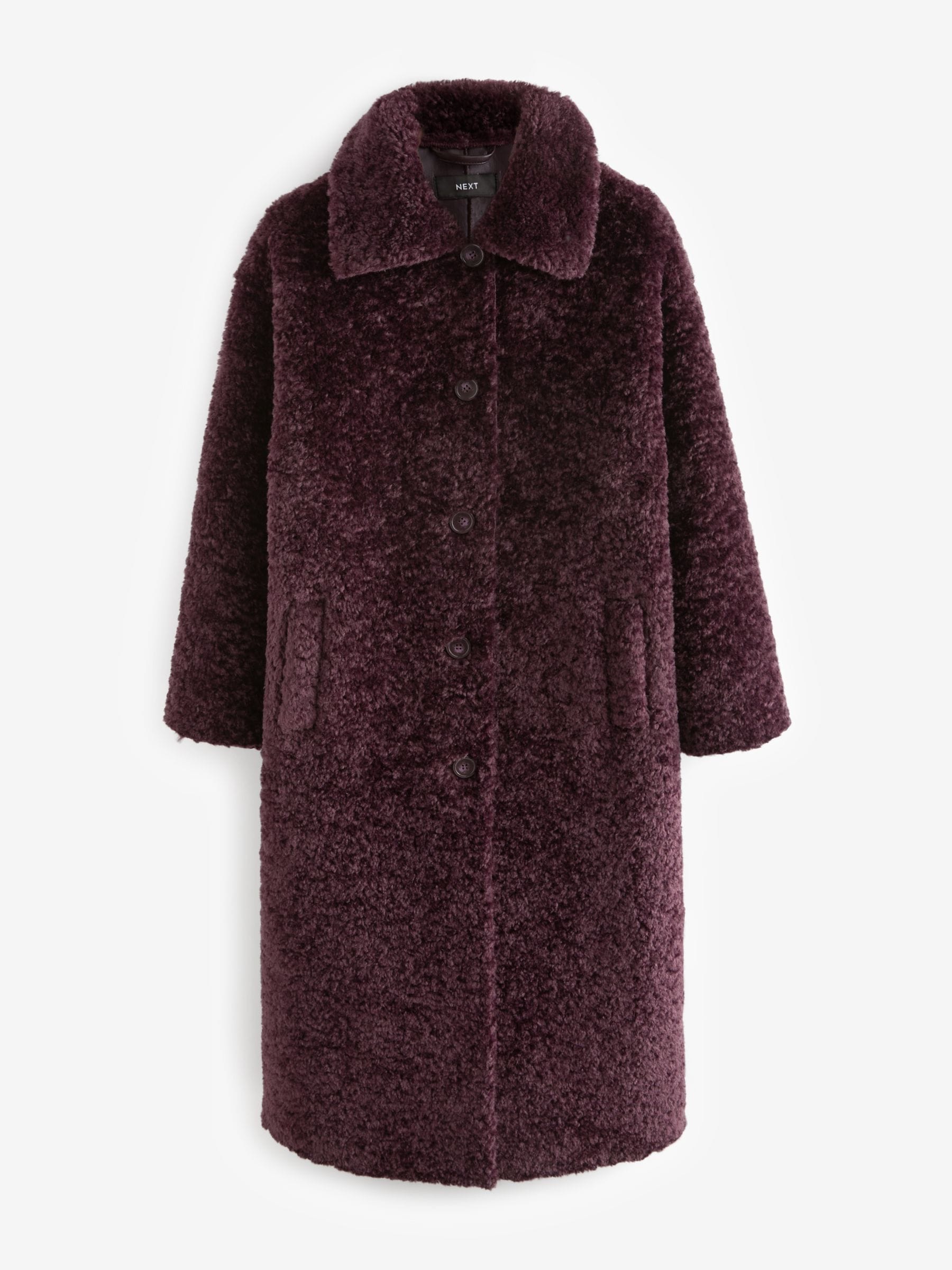 Buy Berry Red Teddy Borg Coat from Next USA