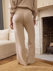 Ecru Ribbed Knitlook Lounge Trousers - Image 3 of 8