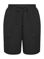 Yours Curve Black Crinkle Runner Shorts - Image 5 of 5