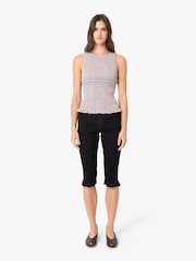 Amy Lynn Mona Smocked Top in and Orange Check - Bild 4 von 6