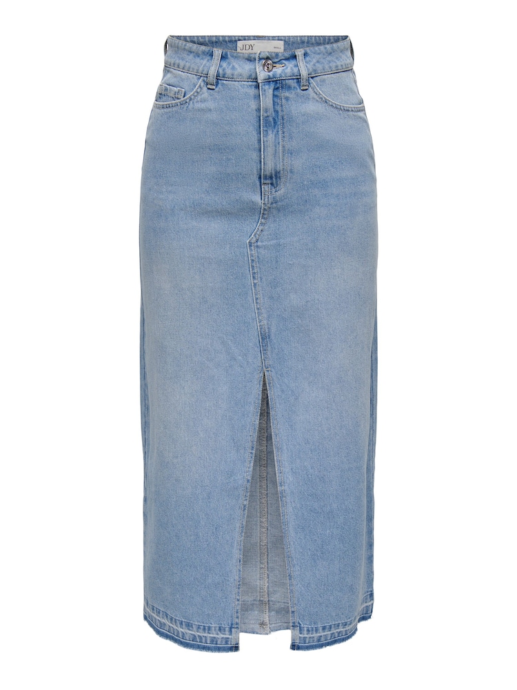 JDY Blue Split Front Denim Maxi Skirt - Image 7 of 8
