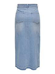 JDY Blue Split Front Denim Maxi Skirt - Image 8 of 8