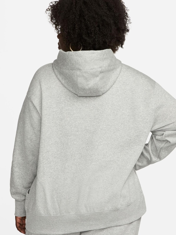 Nike Grey Curve Sportswear Phoenix Fleece Oversized Pullover Hoodie - Image 2 of 9 Nike Grey Curve Sportswear Phoenix Fleece Oversized Pullover Hoodie - Image 2 of 9