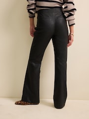 Black Faux Leather Bootcut Trousers - Image 2 of 4