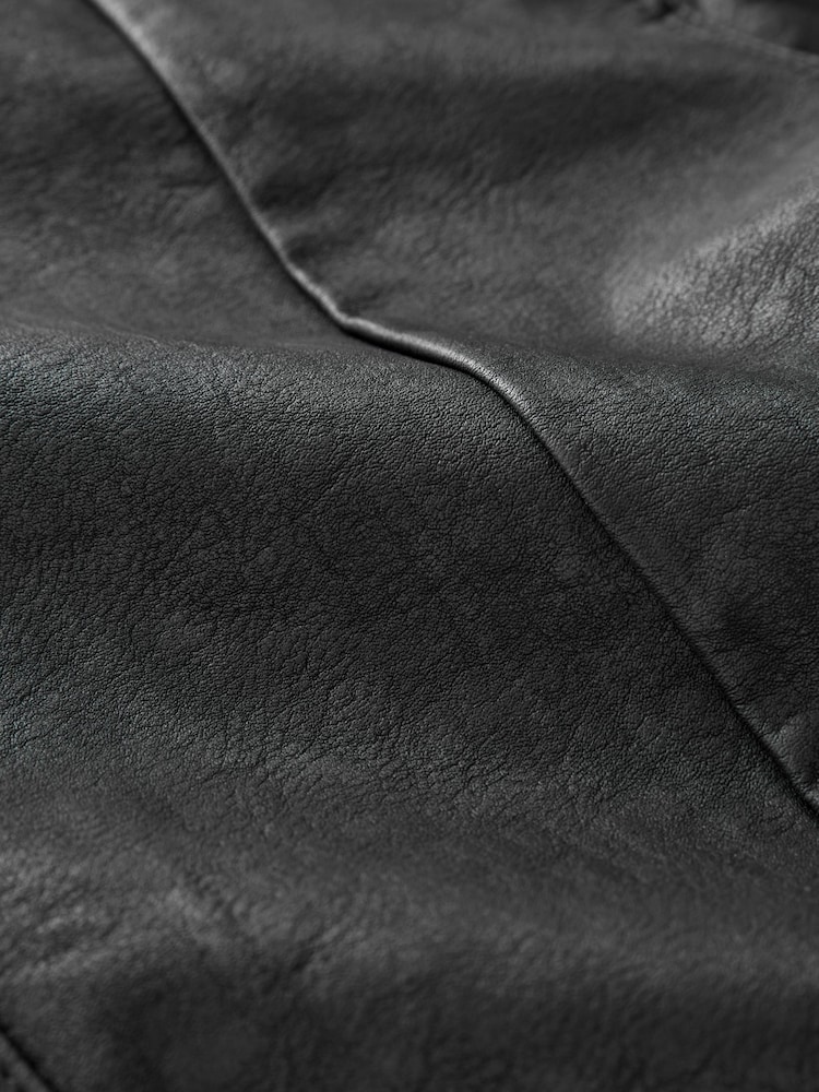 Black Faux Leather Bootcut Trousers - Image 4 of 4