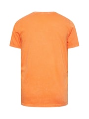 BadRhino Big & Tall Orange 100% Cotton Acid Wash Printed T-Shirt - Image 3 of 3