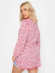 Yours Curve Pink Ditsy Floral Print Smock Top - Image 3 of 5