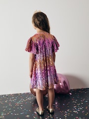Pink/Gold Sequin Sparkle Party Dress (3-16yrs) - Image 2 of 8