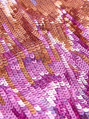Pink/Gold Sequin Sparkle Party Dress (3-16yrs) - Image 3 of 8