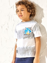 Angel & Rocket Grey 100% Cotton Sonic Tie Dye T-Shirt - Image 1 of 6