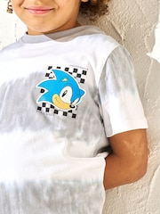 Angel & Rocket Grey 100% Cotton Sonic Tie Dye T-Shirt - Image 3 of 6