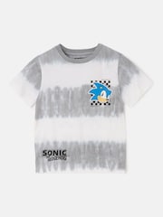 Angel & Rocket Grey 100% Cotton Sonic Tie Dye T-Shirt - Image 4 of 6