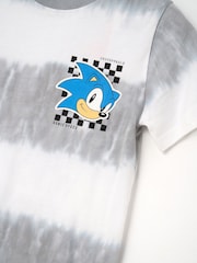 Angel & Rocket Grey 100% Cotton Sonic Tie Dye T-Shirt - Image 6 of 6