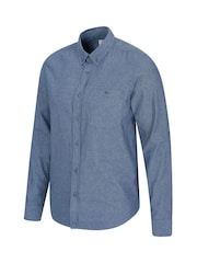 Mountain Warehouse Blue Mens Driftwood Organic Chambray 100% Cotton Shirt - Image 3 of 4