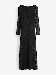 Black Long Sleeve Lace Maxi Dress - Image 5 of 6