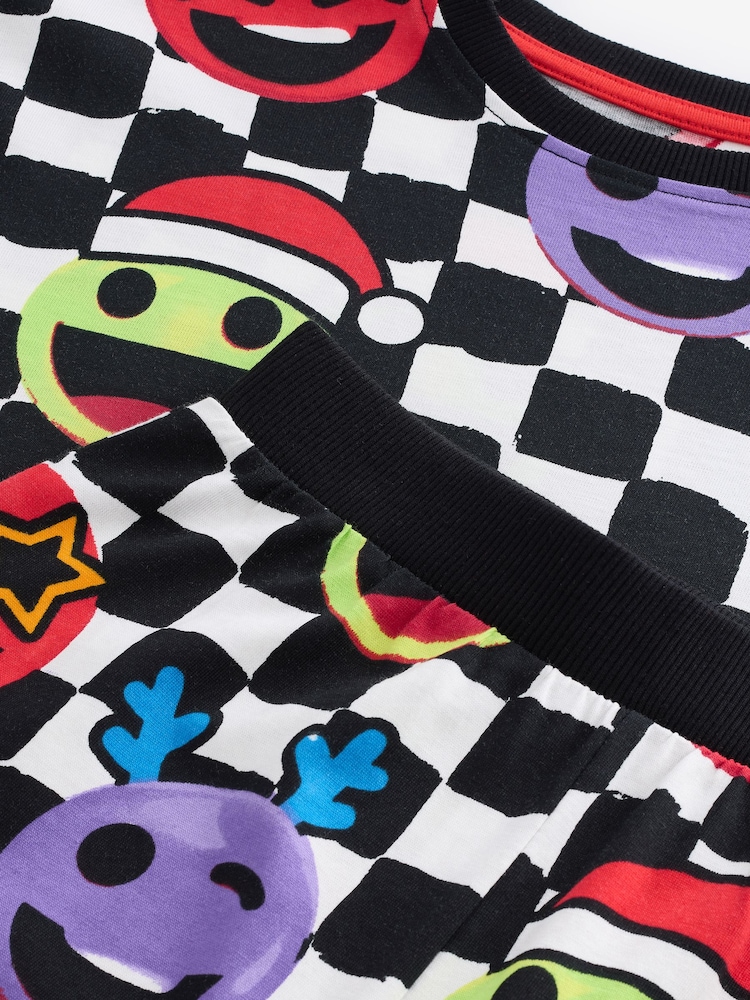 Multi Checkerboard Faces Single Long Sleeve 100% Cotton Pyjamas (3-16yrs) (3-16yrs) - Image 5 of 5