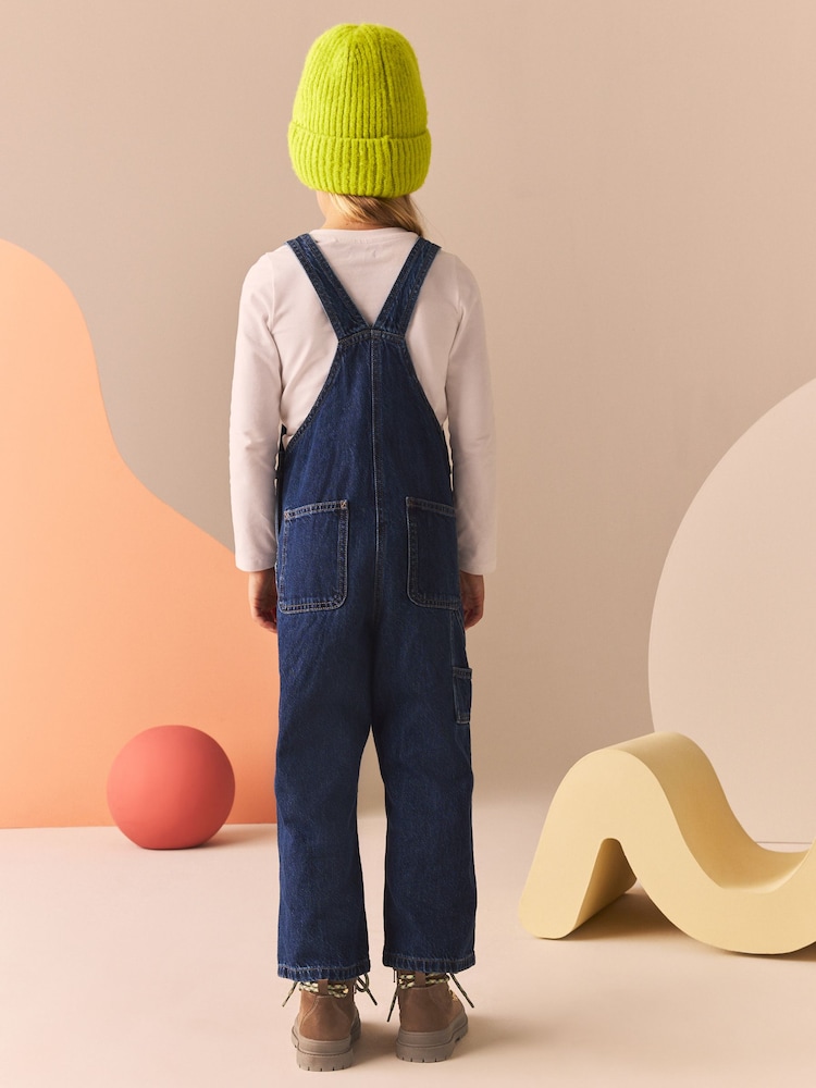 Denim Dark Blue 100% Cotton Dungarees (3-16yrs) - Image 2 of 9
